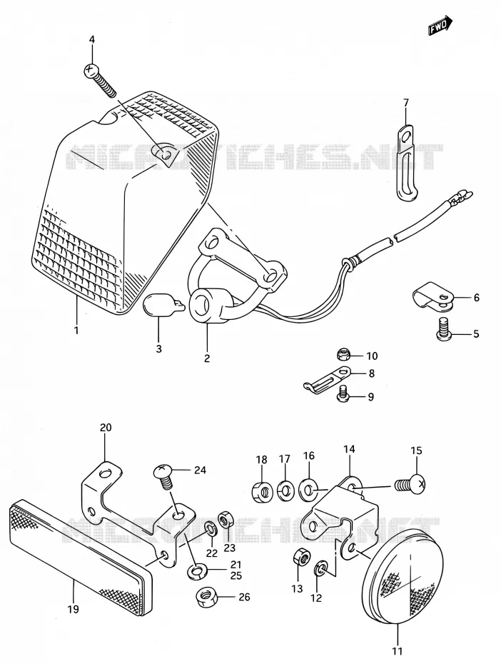 FEU ARRIERE Suzuki MOTO 250 RMX 1994  RMX250 R (E03,E28,E33)