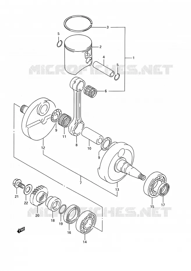 VILEBREQUIN (MODELE P/R) Suzuki MOTO 250 RMX 1994  RMX250 R (E03,E28,E33)