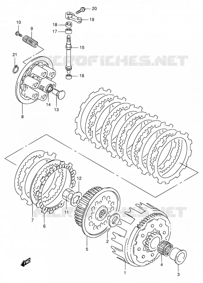 EMBRAYAGE Suzuki MOTO 250 RMX 1998  RMX250W(E24)
