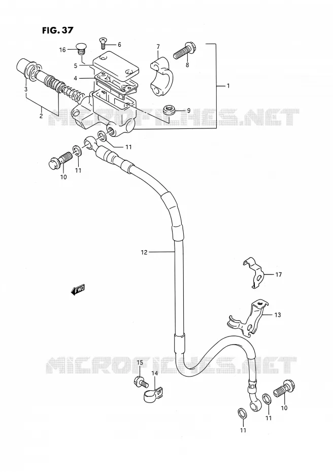 MAITRE CYLINDRE AVANT (MODELE K/L/M/N/P/R/S) Suzuki MOTO 250 RMX 1991  RMX250 M (E03)