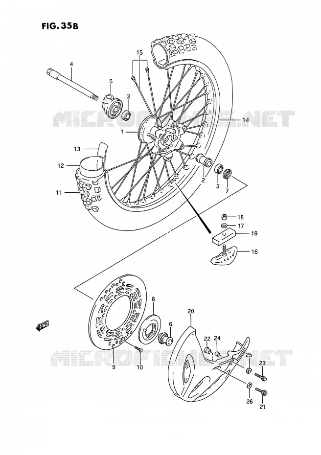 ROUE AVANT (MODELE N/P/R/S) Suzuki MOTO 250 RMX 1992  RMX250 N (E03)
