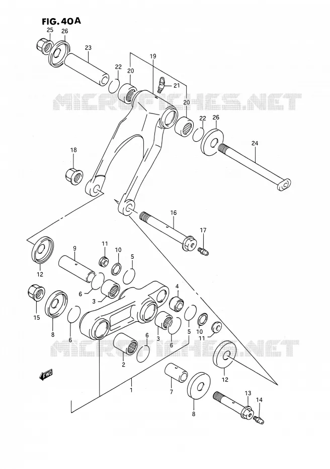BIELLETTE D'AMORTISSEUR (MODELE M/N/P/R/S/T) Suzuki MOTO 250 RMX 1994  RMX250 R (E03)