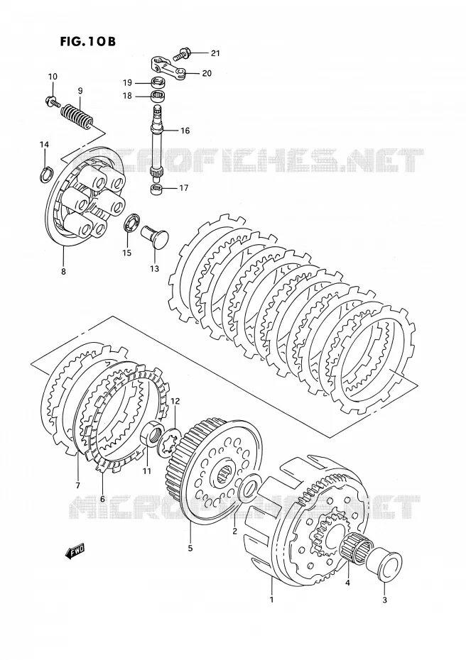 EMBRAYAGE (MODELE R/S/T) Suzuki MOTO 250 RMX 1994  RMX250 R (E03)