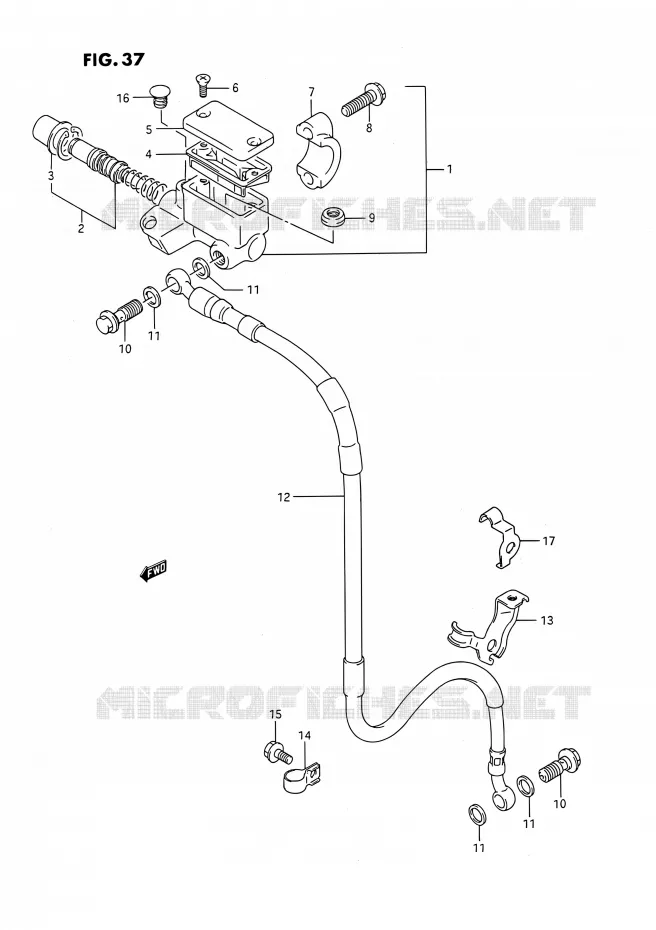 MAITRE CYLINDRE AVANT (MODELE K/L/M/N/P/R/S) Suzuki MOTO 250 RMX 1994  RMX250 R (E03)