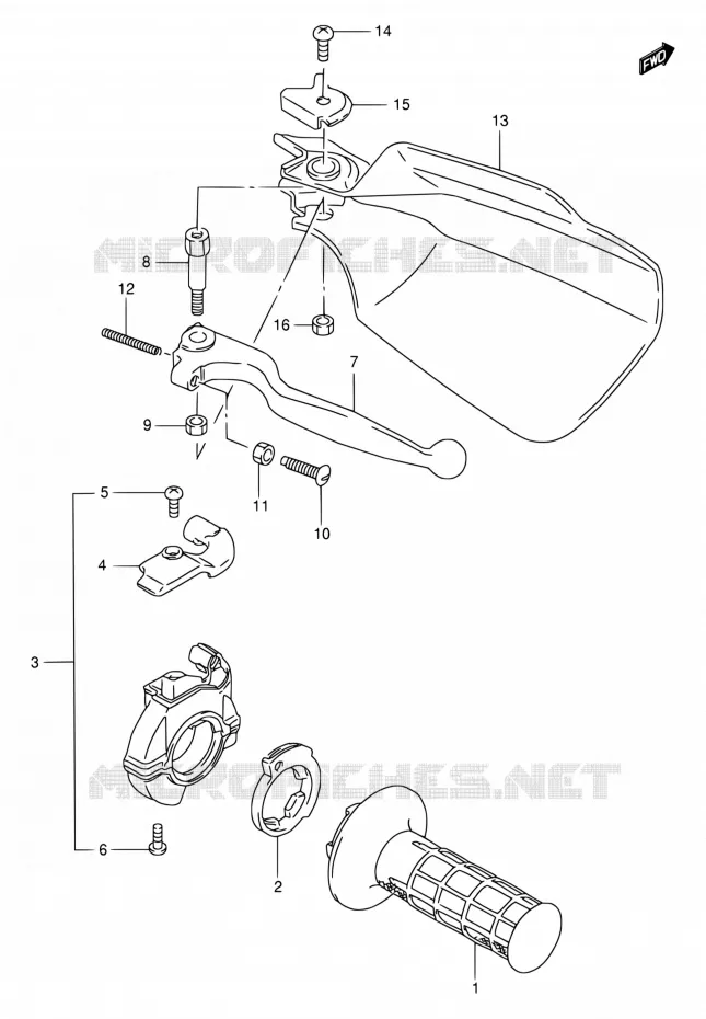LEVIER DROIT Suzuki MOTO 250 RMX 1998  RMX250 W