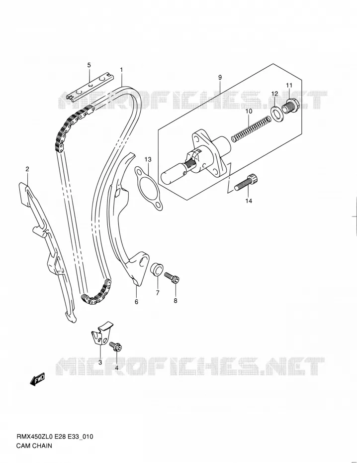 DISTRIBUTION Suzuki MOTO 450 RMX 2012  RMX450Z L0 (E03,E28,E33)