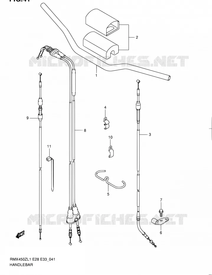 GUIDON Suzuki MOTO 450 RMX 2012  RMX450Z L1 (E03,E28,E33)