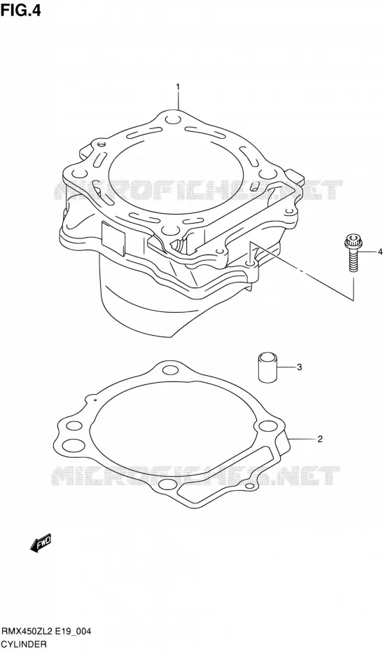 CYLINDRE Suzuki MOTO 450 RMX 2012  RMX450ZL2(E19)