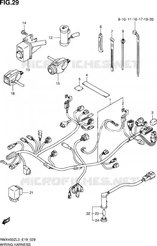 FAISCEAU ELECTRIQUE Suzuki MOTO 450 RMX 2013  RMX450Z L3 (E19)
