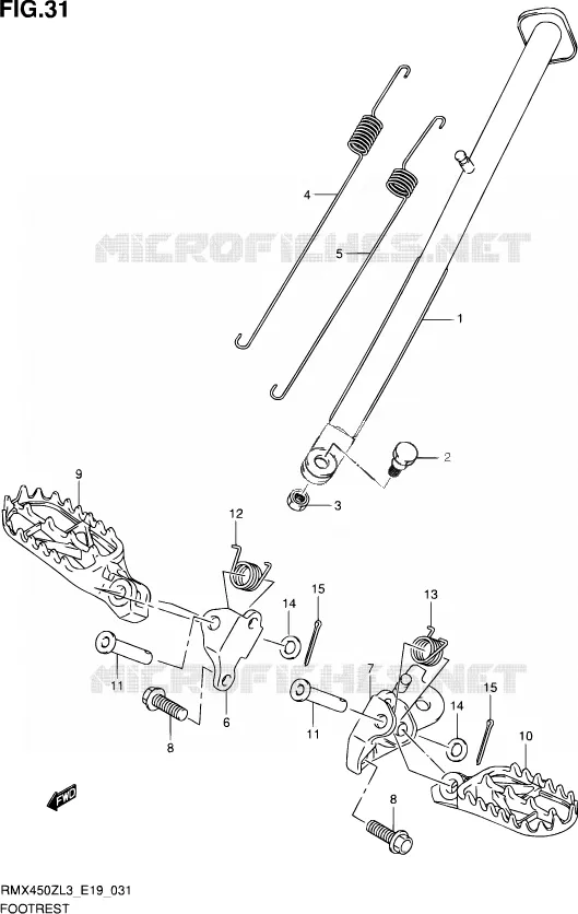 REPOSE PIED Suzuki MOTO 450 RMX 2013  RMX450Z L3 (E19)