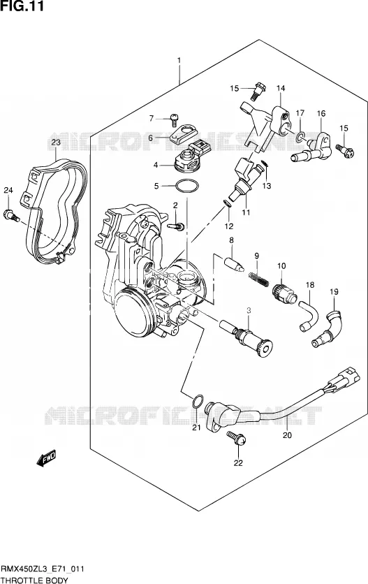 CORPS DE PAPILLON Suzuki MOTO 450 RMX 2013  RMX450Z L3 (E71)
