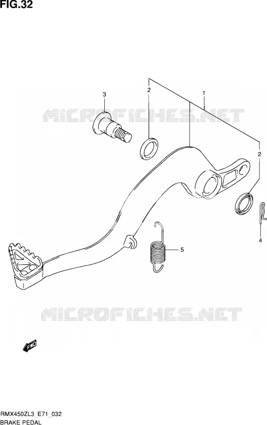 PEDALE DE FREIN Suzuki MOTO 450 RMX 2013  RMX450Z L3 (E71)