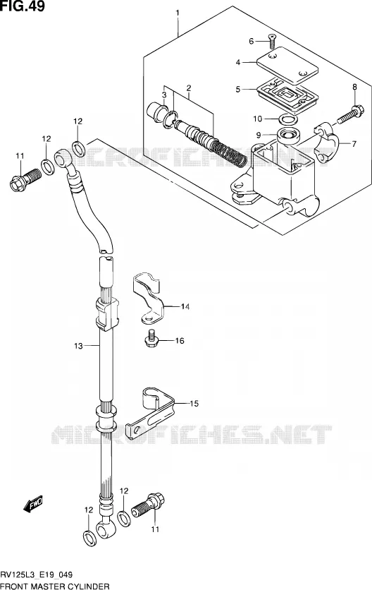 MAITRE CYLINDRE AVANT Suzuki MOTO 125 VAN-VAN 2013  RV125 L3 (E02)