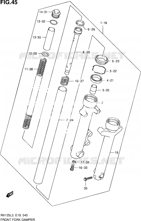 FOURCHE Suzuki MOTO 125 VAN-VAN 2015  RV125 L3 (E19)