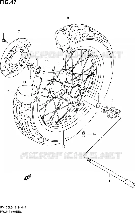 ROUE AVANT Suzuki MOTO 125 VAN-VAN 2014  RV125 L3 (E19)