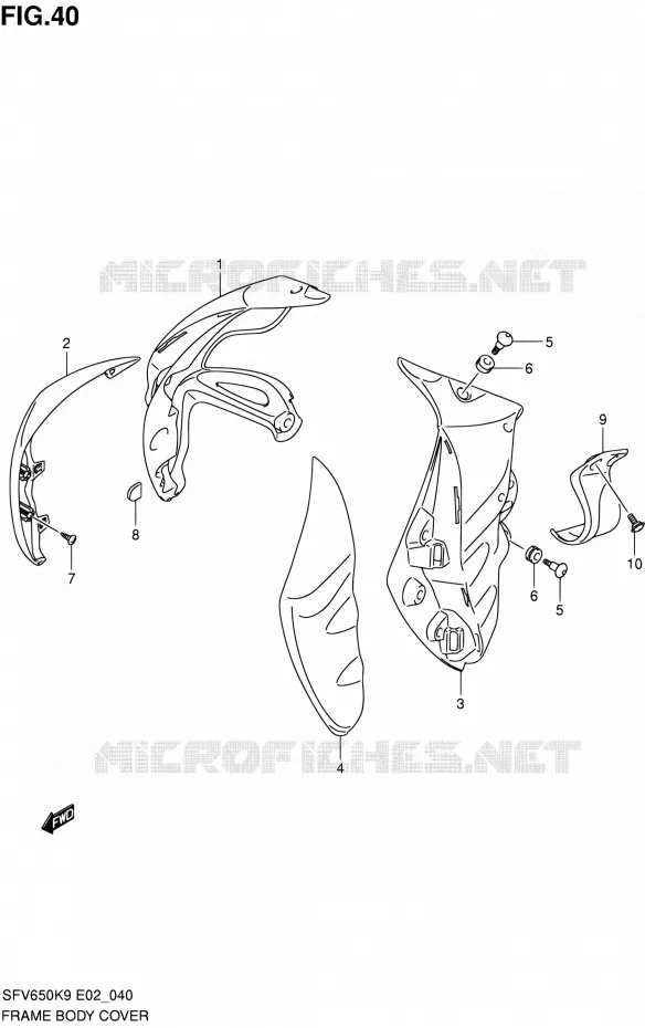 CARENAGES (MODEL K9) Suzuki MOTO 650 GLADIUS 2009  SFV650K9(E24)