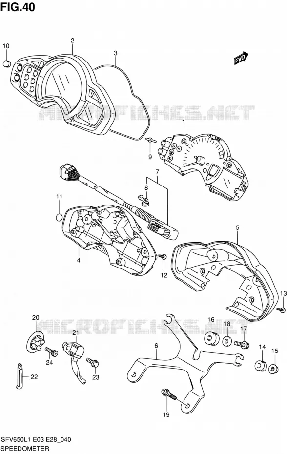COMPTEUR (SFV650L1 E03) Suzuki MOTO 650 GLADIUS 2011  SFV650 L1 (E03,E28,E33)