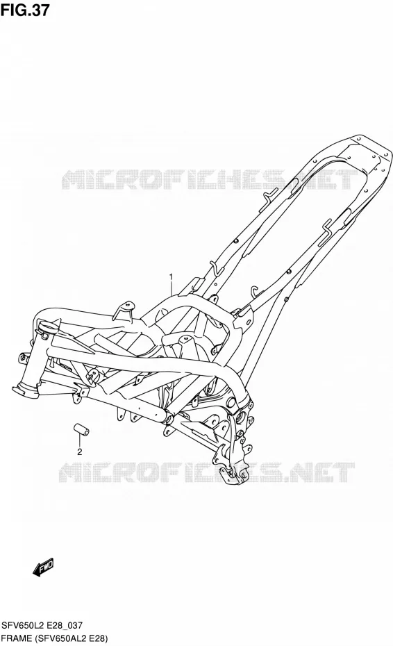 CADRE (SFV650AL2 E28) Suzuki MOTO 650 GLADIUS 2012  SFV650L2(E03,E28,E33)