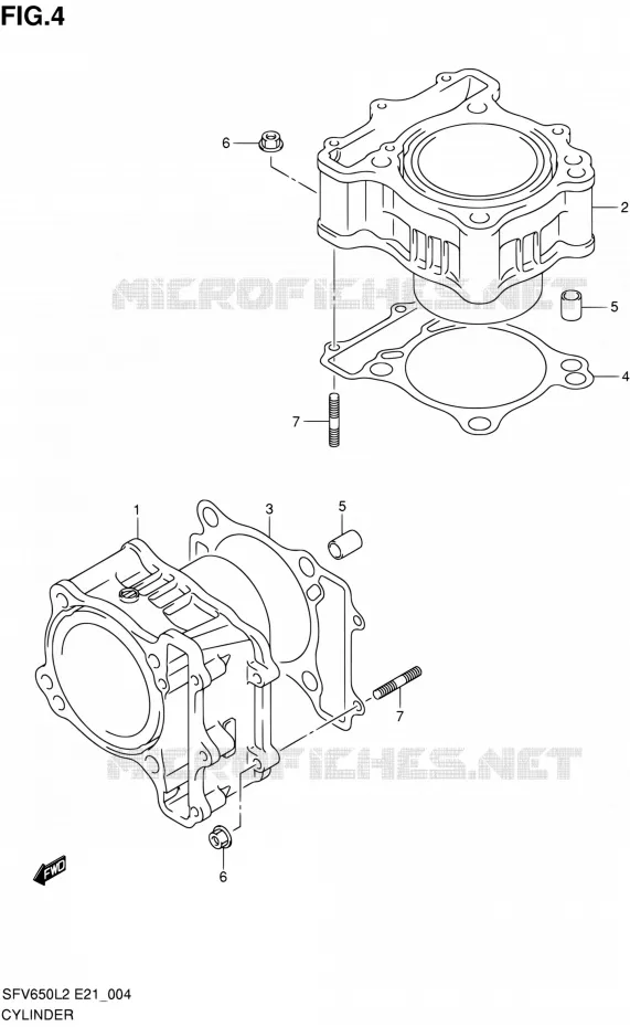 CYLINDRE Suzuki MOTO 650 GLADIUS 2012  SFV650L2(E21)