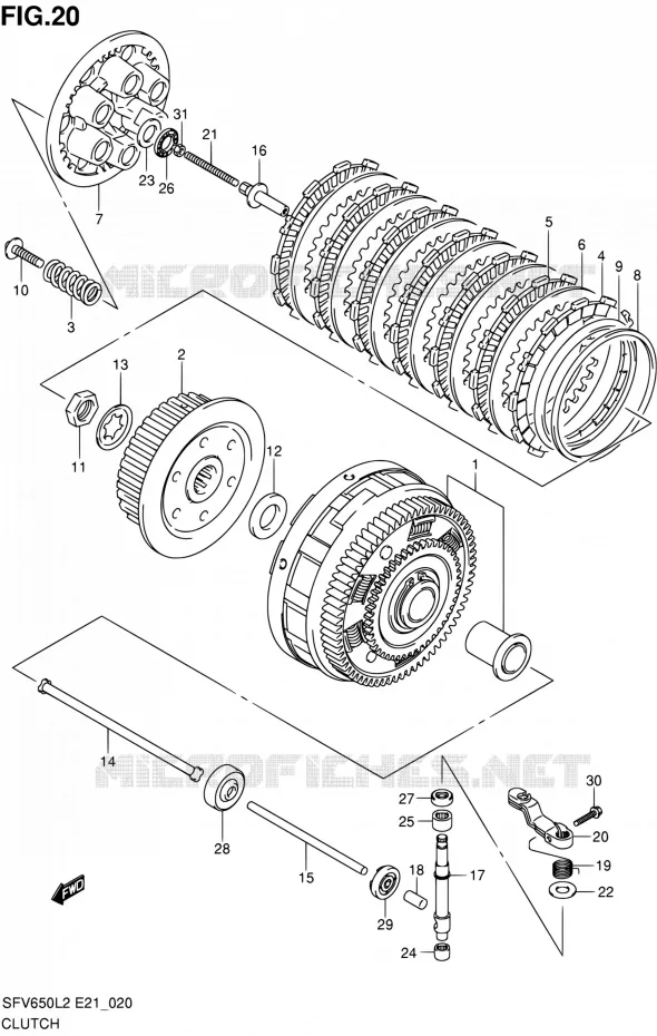 EMBRAYAGE Suzuki MOTO 650 GLADIUS 2012  SFV650L2(E24)