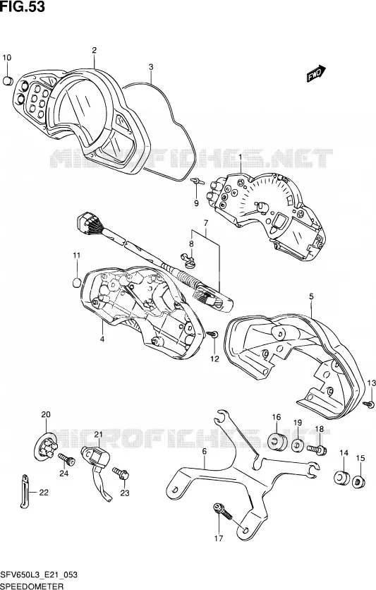 COMPTEUR (SFV650L3 E24) Suzuki MOTO 650 GLADIUS 2013  SFV650 L3 (E21)
