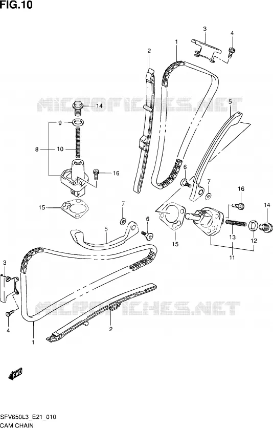 DISTRIBUTION Suzuki MOTO 650 GLADIUS 2013  SFV650 L3 (E21)