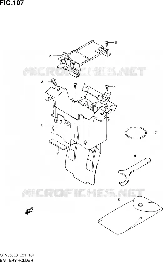 BAC A BATTERIE - OUTILS (SFV650L3 E24) Suzuki MOTO 650 GLADIUS 2013  SFV650 L3 (E24)