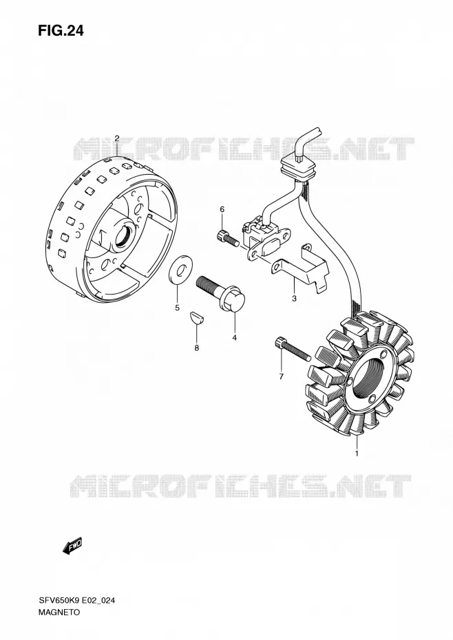 ALLUMAGE ROTOR - STATOR Suzuki MOTO 650 GLADIUS 2010  SFV650AL0(E19)