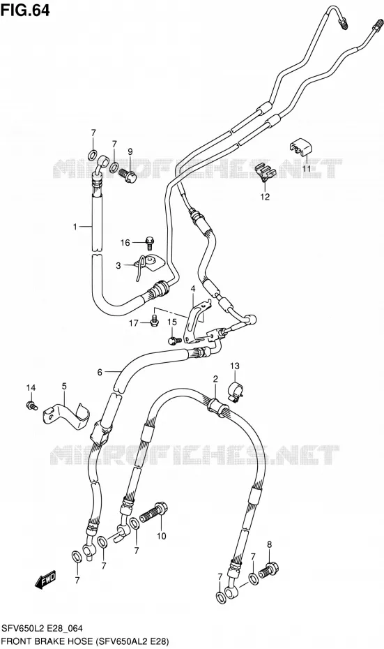 DURITE DE FREIN AVANT (SFV650AL2 E28) Suzuki MOTO 650 GLADIUS 2012  SFV650AL2(E03,E28,E33)