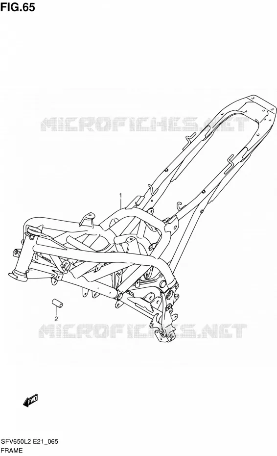 CADRE (SFV650UL2 E21) Suzuki MOTO 650 GLADIUS 2012  SFV650AL2(E21)