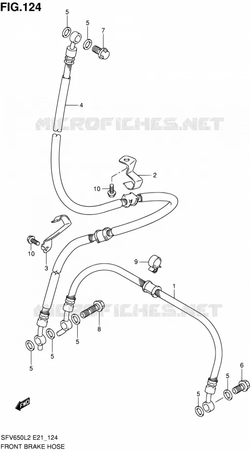 DURITE DE FREIN AVANT (SFV650L2 E21) Suzuki MOTO 650 GLADIUS 2012  SFV650AL2(E21)