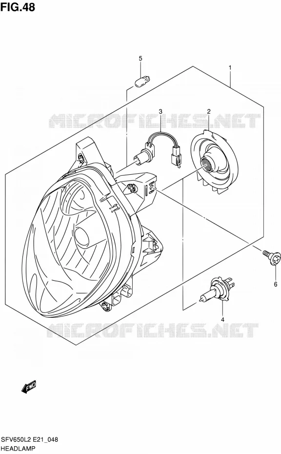 PHARE (SFV650UAL2 E21) Suzuki MOTO 650 GLADIUS 2012  SFV650AL2(E21)