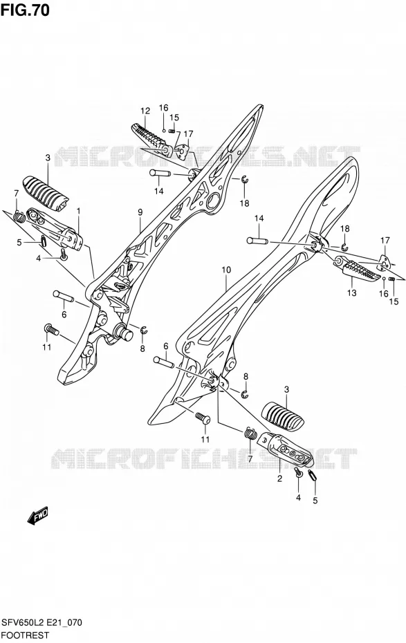 REPOSE PIED Suzuki MOTO 650 GLADIUS 2012  SFV650AL2(E21)