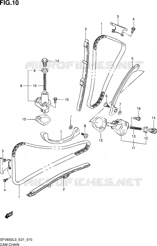 DISTRIBUTION Suzuki MOTO 650 GLADIUS 2014  SFV650A L3 (E21)