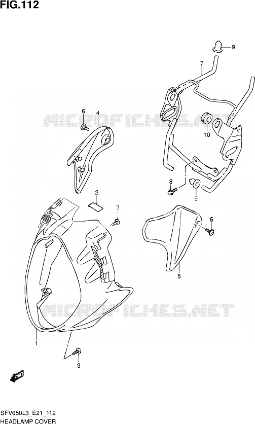SUPPORT - CARENAGES DE PHARE Suzuki MOTO 650 GLADIUS 2013  SFV650A L3 (E21)