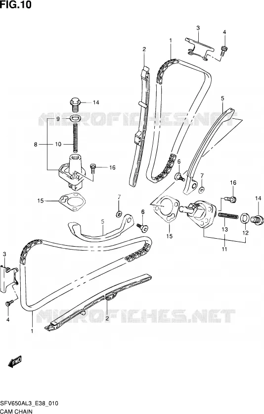 DISTRIBUTION Suzuki MOTO 650 GLADIUS 2013  SFV650A L3 (E38)