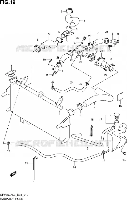 DURITE DE RADIATEUR Suzuki MOTO 650 GLADIUS 2013  SFV650A L3 (E38)
