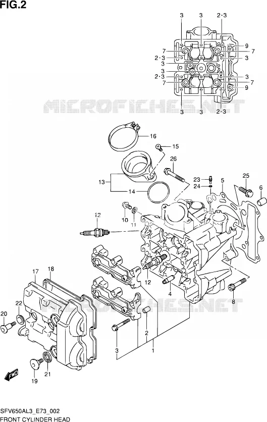 CULASSE AVANT Suzuki MOTO 650 GLADIUS 2013  SFV650A L3 (E73)