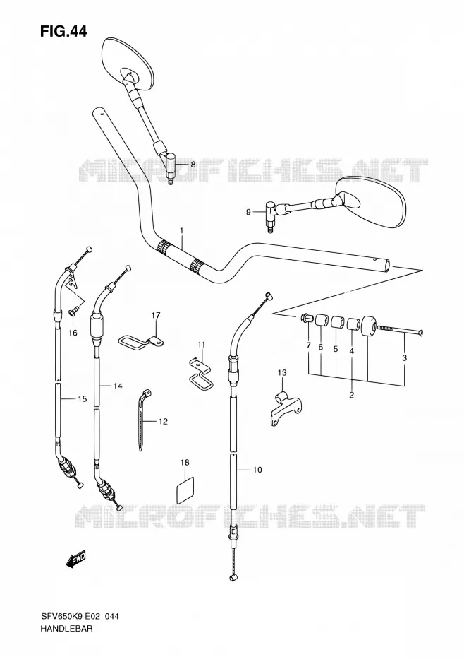 GUIDON Suzuki MOTO 650 GLADIUS 2009  SFV650UK9(E19)