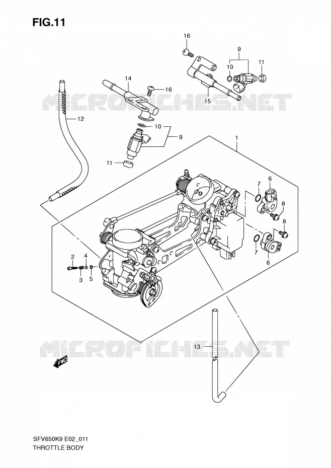 CORPS DE PAPILLON Suzuki MOTO 650 GLADIUS 2009  SFV650UK9(E24)