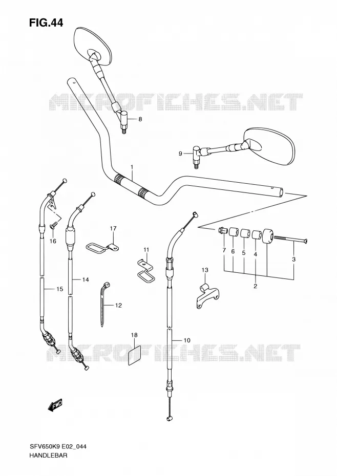 GUIDON Suzuki MOTO 650 GLADIUS 2009  SFV650UK9(E24)