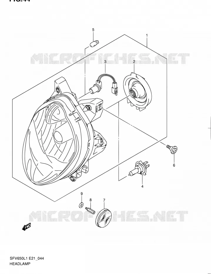 PHARE (SFV650L1 E24) Suzuki MOTO 650 GLADIUS 2011  SFV650UL1(E24)