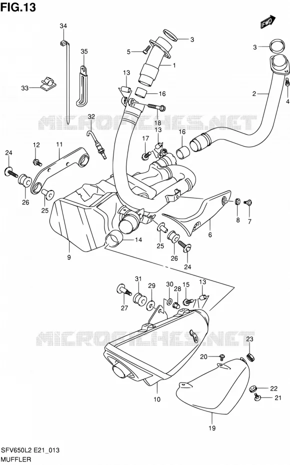SILENCIEUX Suzuki MOTO 650 GLADIUS 2012  SFV650UL2(E24)