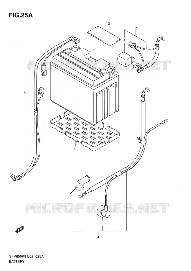 BATTERIE (SFV650AK9/UAK9/AL0/UAL0) Suzuki MOTO 650 GLADIUS 2009  SFV650UAK9(E24)