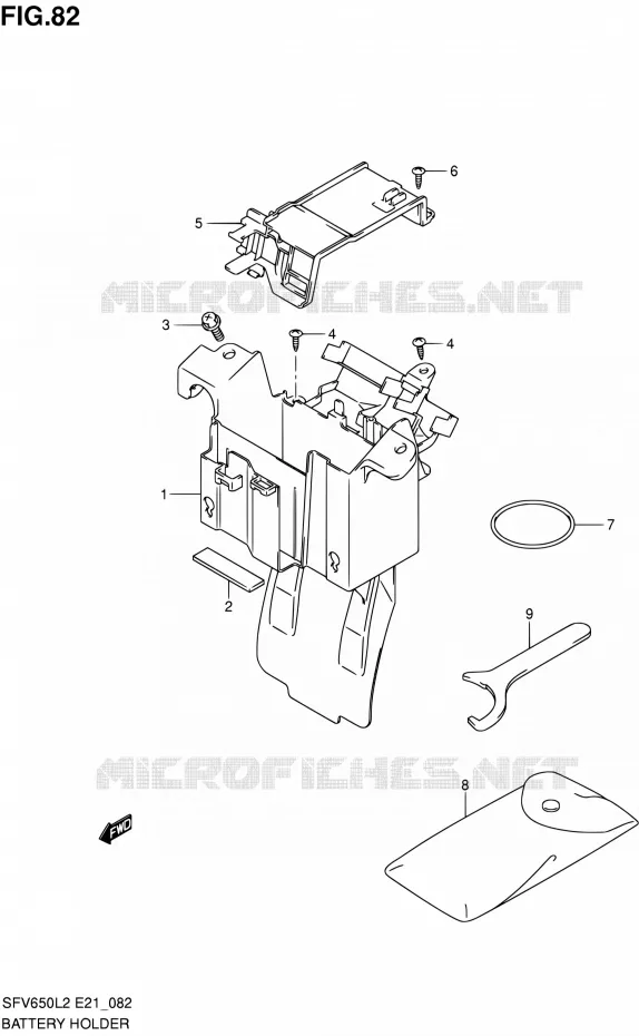 BAC A BATTERIE - OUTILS (SFV650L2 E24) Suzuki MOTO 650 GLADIUS 2012  SFV650UAL2(E21)