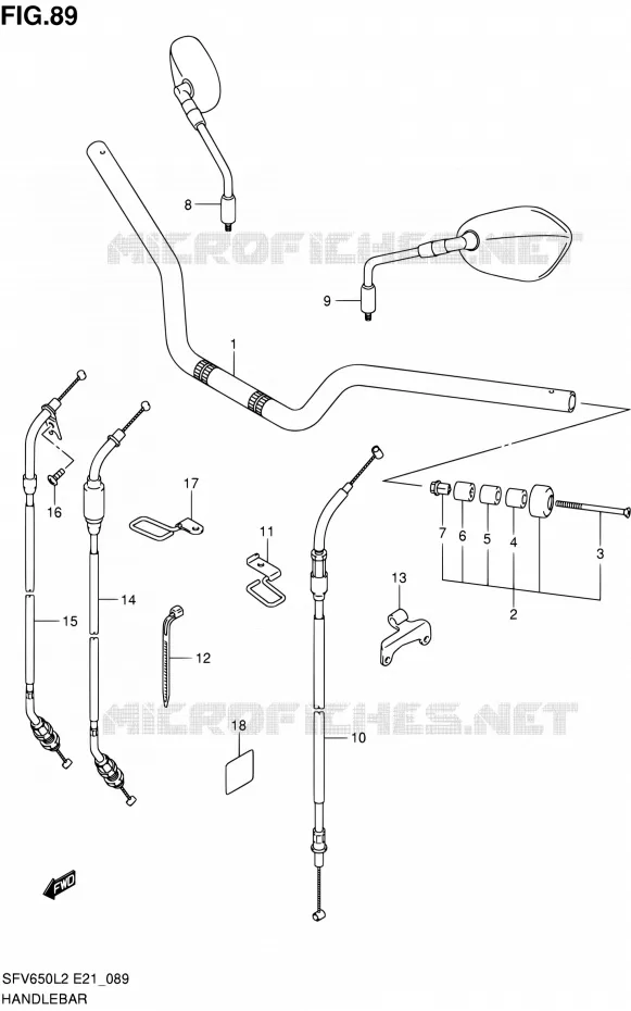 GUIDON (SFV650L2 E21) Suzuki MOTO 650 GLADIUS 2012  SFV650UAL2(E21)