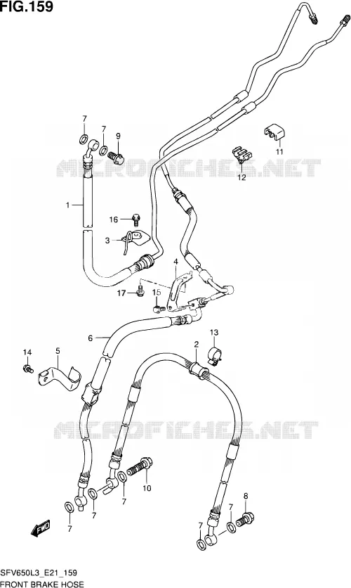 DURITE DE FREIN AVANT (SFV650AL3 E21) Suzuki MOTO 650 GLADIUS 2013  SFV650UA L3 (E21)