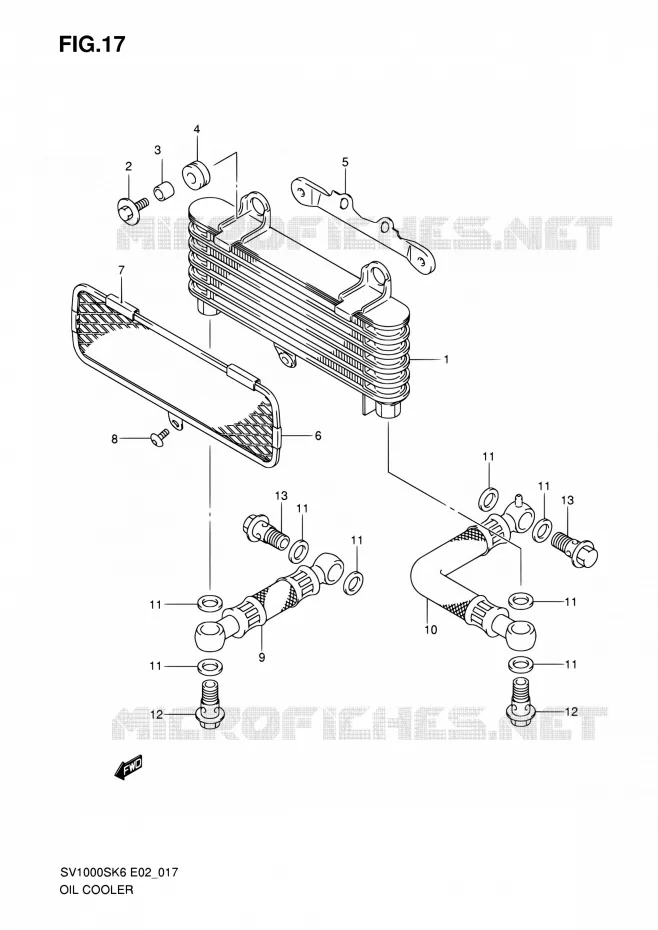 RADIATEUR D'HUILE Suzuki MOTO 1000 SV 2007  SV1000SK7(E24)