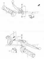 ENSEMBLE LEVIERS   POIGNEES (SV1000S/S1/S2) pour Suzuki SV 1000 2005