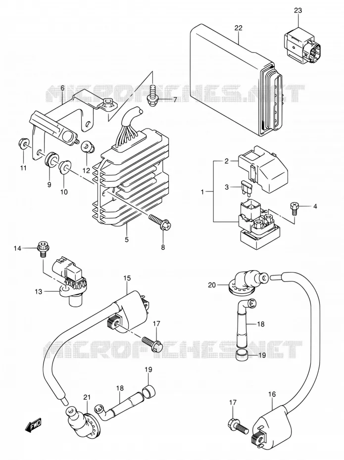 PARTIE ELECTRIQUE (SV1000S/S1/S2) Suzuki MOTO 1000 SV 2005  SV1000S1ZK5